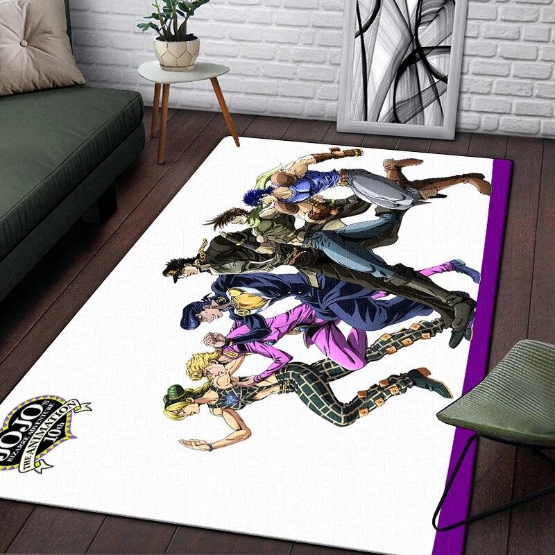Jojo Anime Beautiful Painting Carpet for Living Room Large Area Rug Black Soft Carpet Home Decoration Mats Boho Rugs Picnic