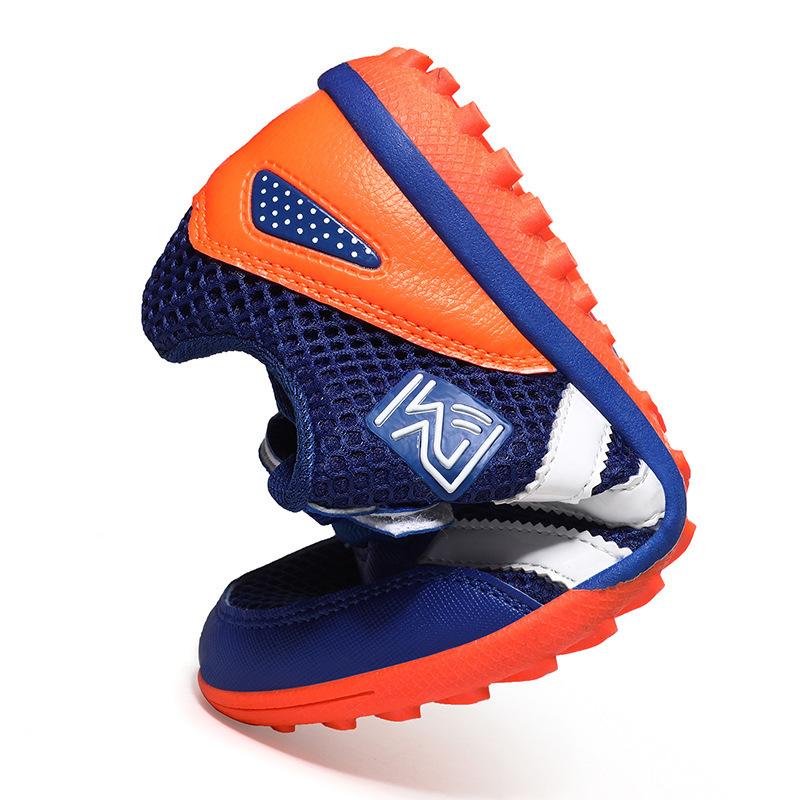 2025 new boys football shoes TF broken nails children students girls Velcro mesh grass training shoes