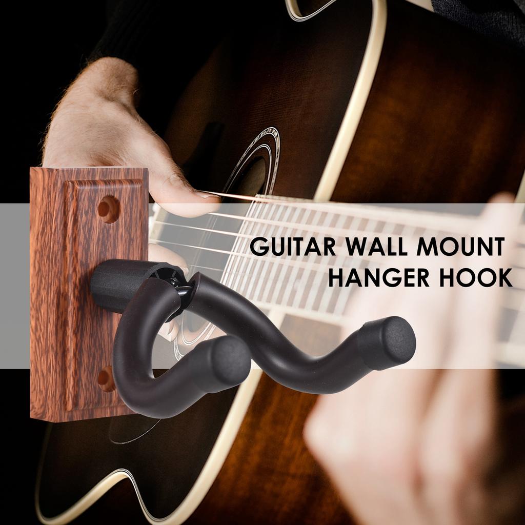 Guitar Wall Mount Hanger Hook Guitar Wall Hook Hanger Solid Sturdy Black Metal Holder Hanger Multifunction Hanger