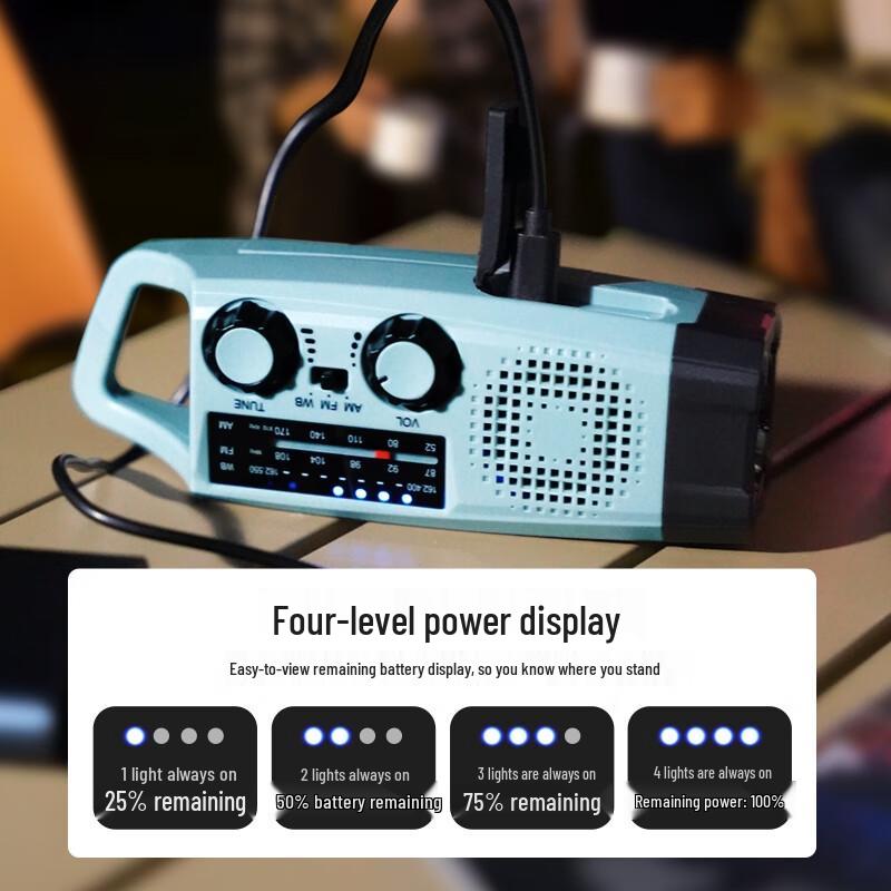 Multi-functional Hand-Crank Emergency Flashlight