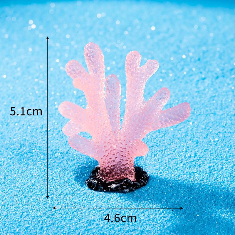 2pcs Luminous Coral Micro Landscape Artificial Coral Resin Ornaments For Fish Tank Aquarium Accessories Decorations Home Decoration