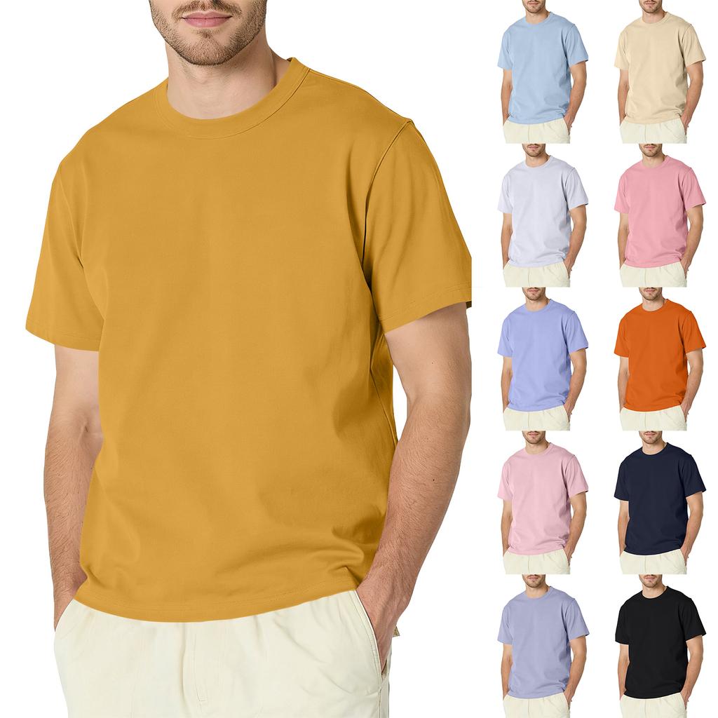 Short Sleeve Shirts for Men Casual Crew Neck Mens Short Sleeve Shirts Mens Shirts Short Sleeve Relaxed Fit Lightweight Top