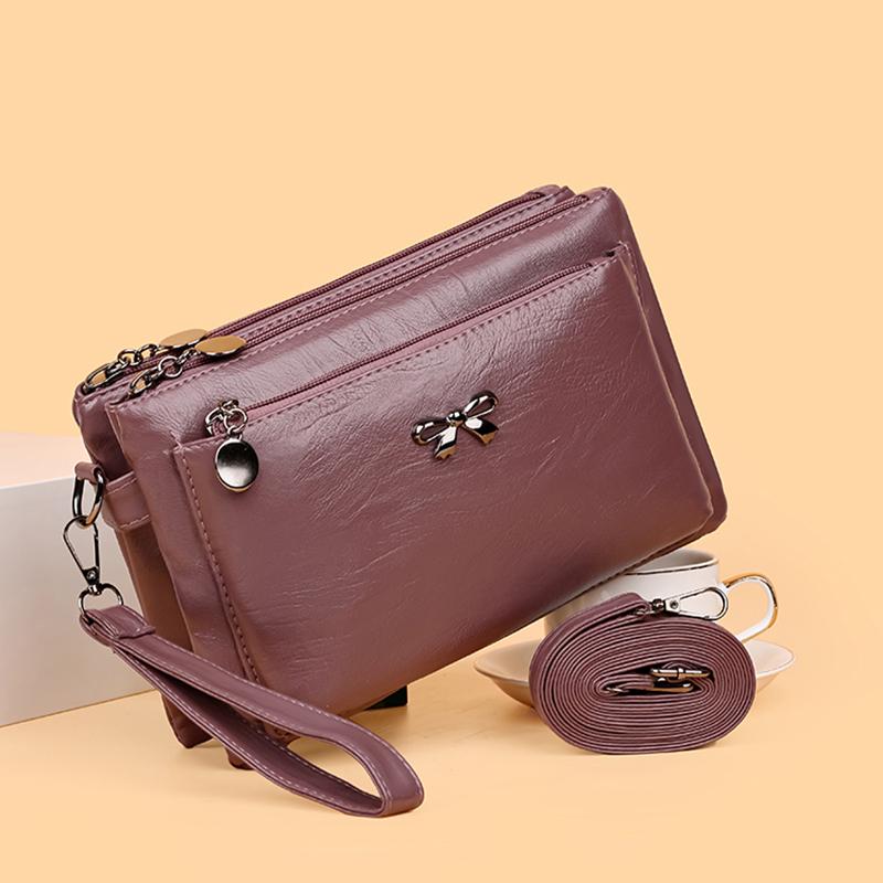 Messenger Bag Middle-aged Mother Bag Soft Leather Women's Bag Shoulder Bag