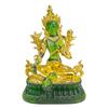 Coloured Glaze Mini Buddha Sculpture, Small Buddha Statue, Green Tara Bodhisattva, Amyokitesvara Incarnation Painted Buddha, 1Pc