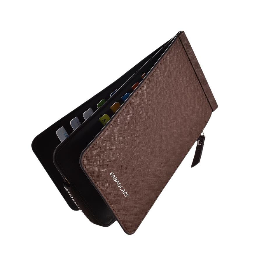 Herren Lang PU Leder Geldbörse Große Kapazität Reißverschluss Clutch Geldbörse 26 Kartenfächer Handyhalter Münzfach Business Geldbörse für Herren Damen