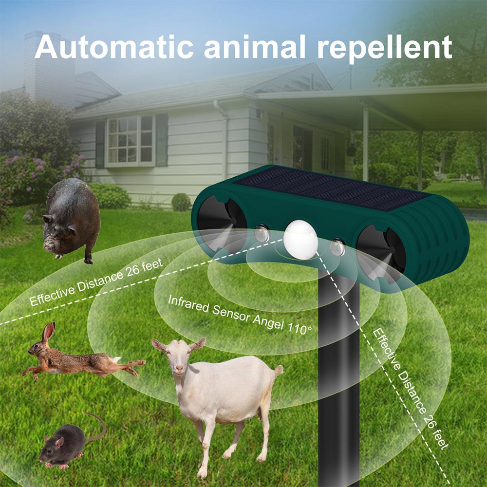 Solar Strobe Light with Motion Sensor Alarm Timed Human Body Induction Infrared Alarm Light Anti-theft Animal Repellent Device Energy-saving Environm