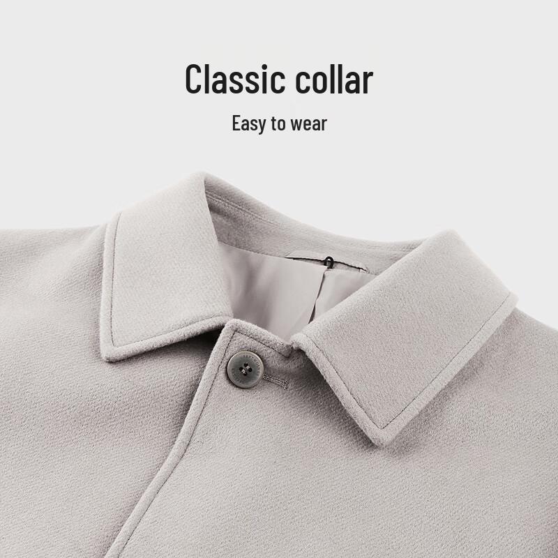 SEPTWOLVES Men's Wool Blend Lapel Overcoat