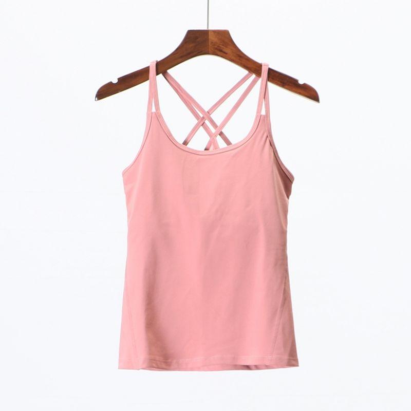 

[Сен] Бренд для йоги и фитнеса Скидка Женская одежда Летний клетчатый Быстросохнущий Топ для упражнений Майка 2e132 Smoke Red S