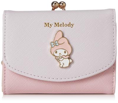 My Melody Tri-fold Wallet with Clasp Closure, Two-Tone Design, SR12, for Women and Girls