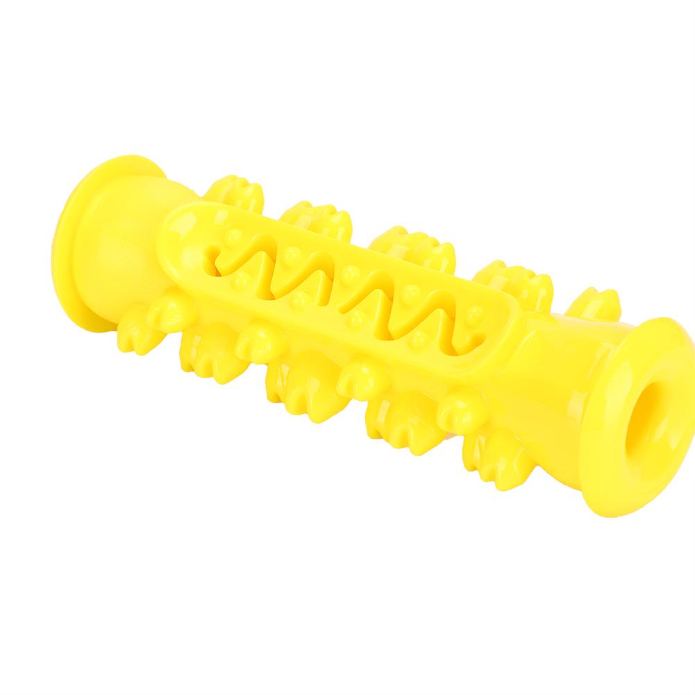 Pet Dog TPR Safety Molar Cleaning Tooth Rod Puzzle Training Playing Biting Toothbrush Toyyellow