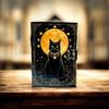 Mystic Black Cat Moon Journal | Gothic Grimoire Diary | Witchy Spell Book | Handmade Lock Journal