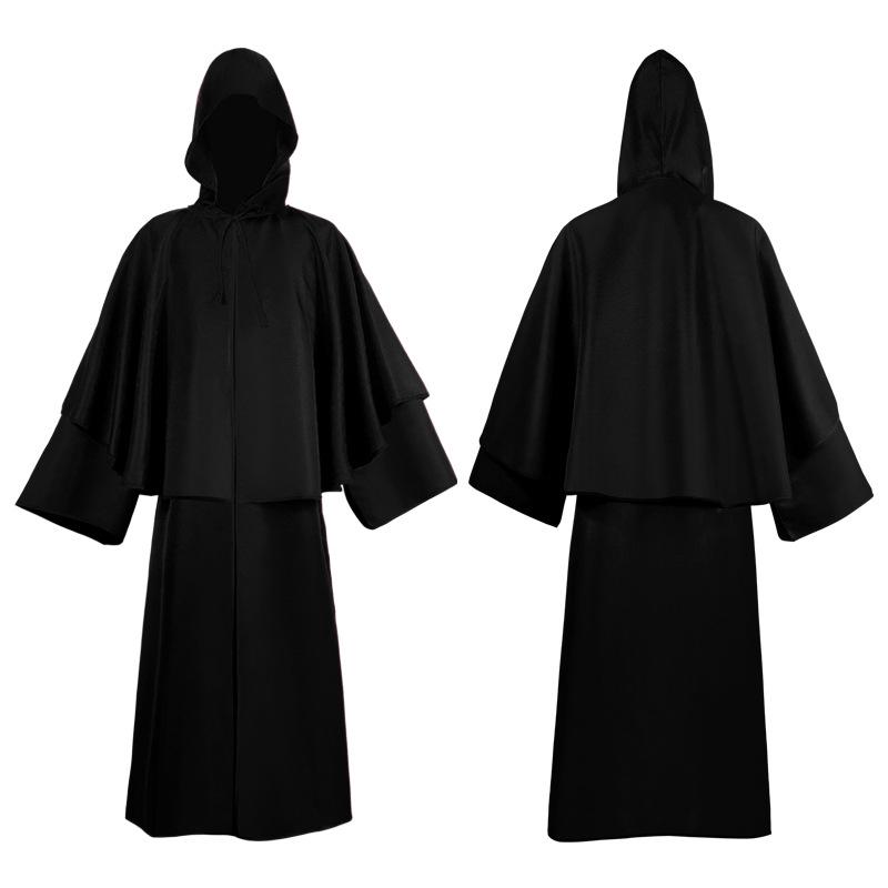 Pelerină Medievală Multicoloră cu Glugă pentru Cosplay - Costum Grim Reaper/Vrăjitor