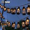 Solar‑Powered Retro Kerosene‑Style LED String Lights, Outdoor Hanging Camping Tent Lights, Decorative Lanterns for Fence, Patio & Garden Atmosphere