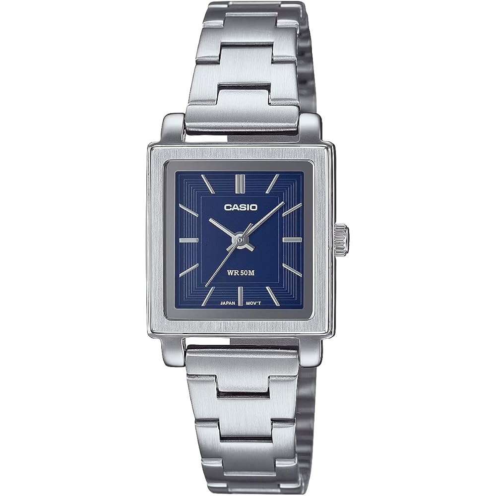 Casio Standard Quartz Women s Wristwatch LTP-E176D-2AV Blue Metal Band Imported Model