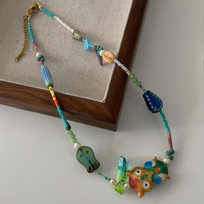 Eulen-Halskette Cartoon Tier Wassertropfen Dopamin Schlüsselbeinkette Accessoires Schlicht Hoher Sinn Neu Chinesische Halskette Frauen