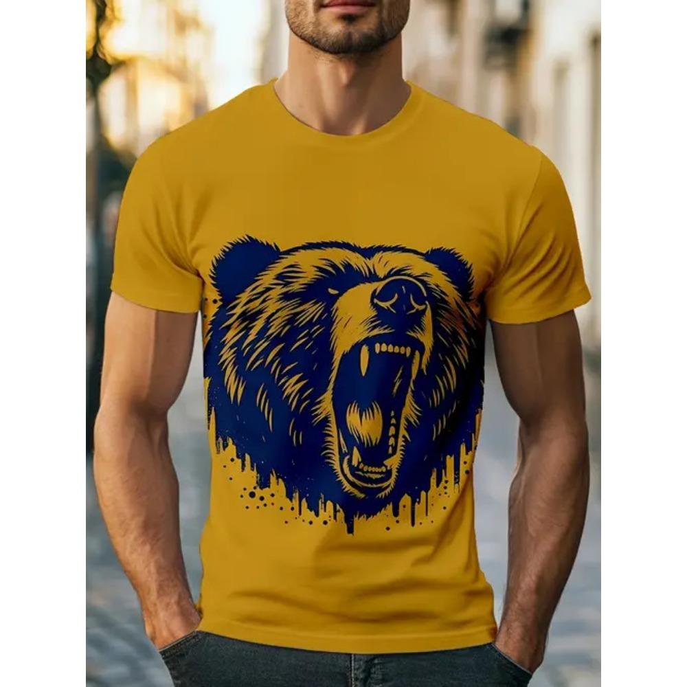 

Animal Series 3D Digital Printed Men s Casual and Fashionable Round Neck Short Sleeved T-shirt XS