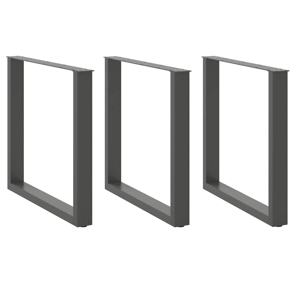 Vidaxl Nogi Do Stolika Kawowego, 3 Szt., Antracyt, 90X(72-73) Cm, Stal
