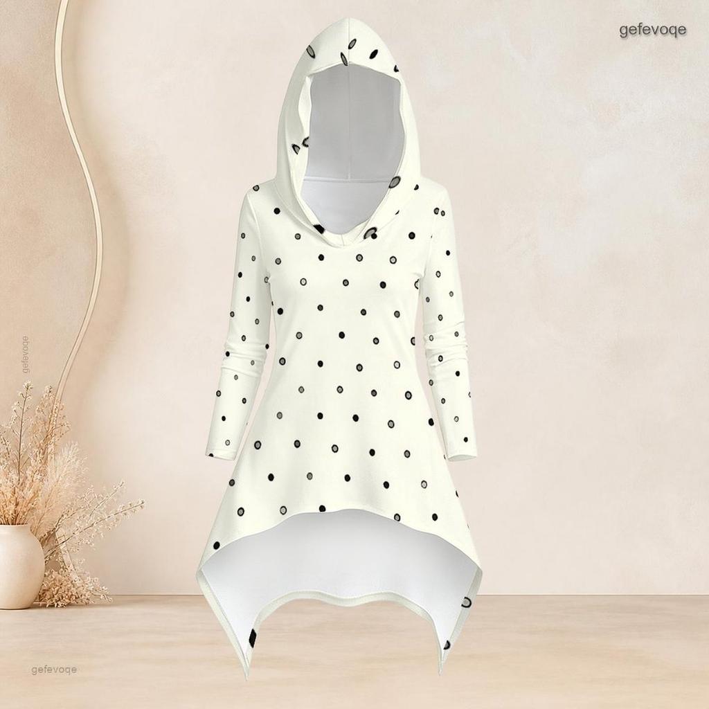 Women Plus Size Hooded Long Sleeve Printed High Low Top And Fitted Pants Two Piece Set