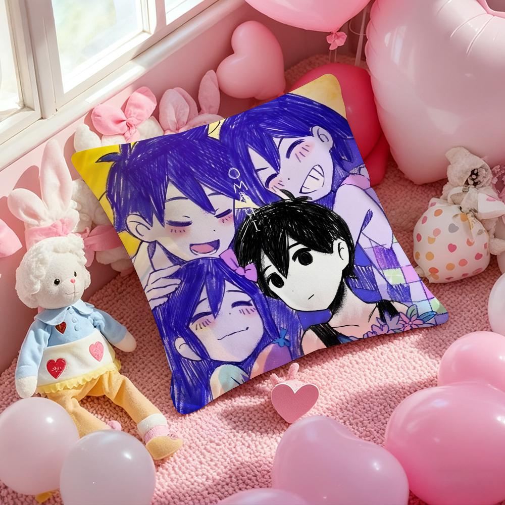 Game Anime O-Omori Cushion Cover Pattern Printed Pillowcase for Living Room Sofa Cushion Cover & Bedroom Decor