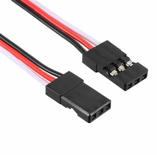 10-Piece RC Servo Extension Cord, 3-Pin Male-Male JR Plug Servo Cable for Futaba JR Receivers (10cm)