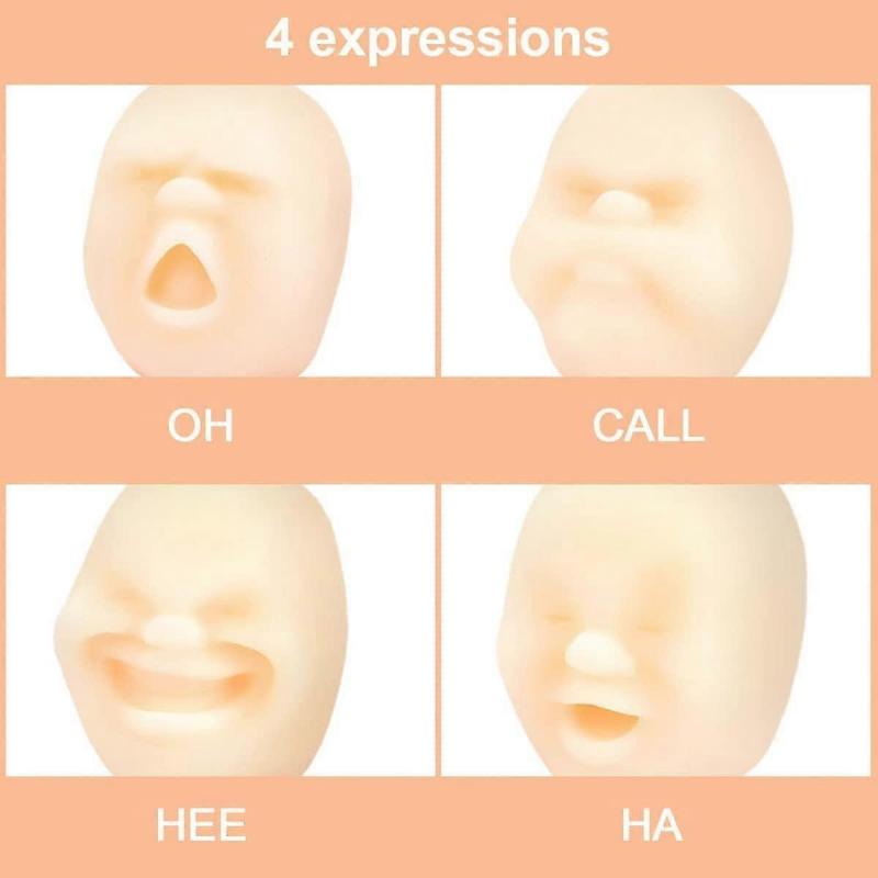 4pcs Human Face Stress Balls Funny Decompression Human Face Ball Anti-stress Toy With 4 Expressions Anxiety Relief Emotion Vent Ball Heal Your Mood De