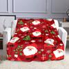 Santa Claus and Christmas Trees Pattern Patterned Flannel Blanket Perfect for the Bedroom Living Room, Sofa, or a Little Nap