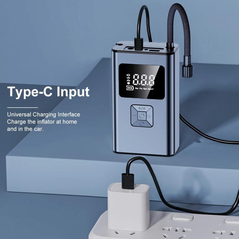 Car wireless inflator tire pump intelligent digital display high-power inflator reverse charge with power bank