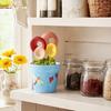 4 stk. Blomster Måleske Sæt, Keramiske Redebundne Målebægre med Stativ, Sødt Køkken Bageværktøj til Kaffe Te, Gave til Bagere