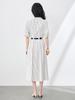 Women's Summer Striped Shirt Dress - High-End, Single-Breasted with Waist-Defining Fit