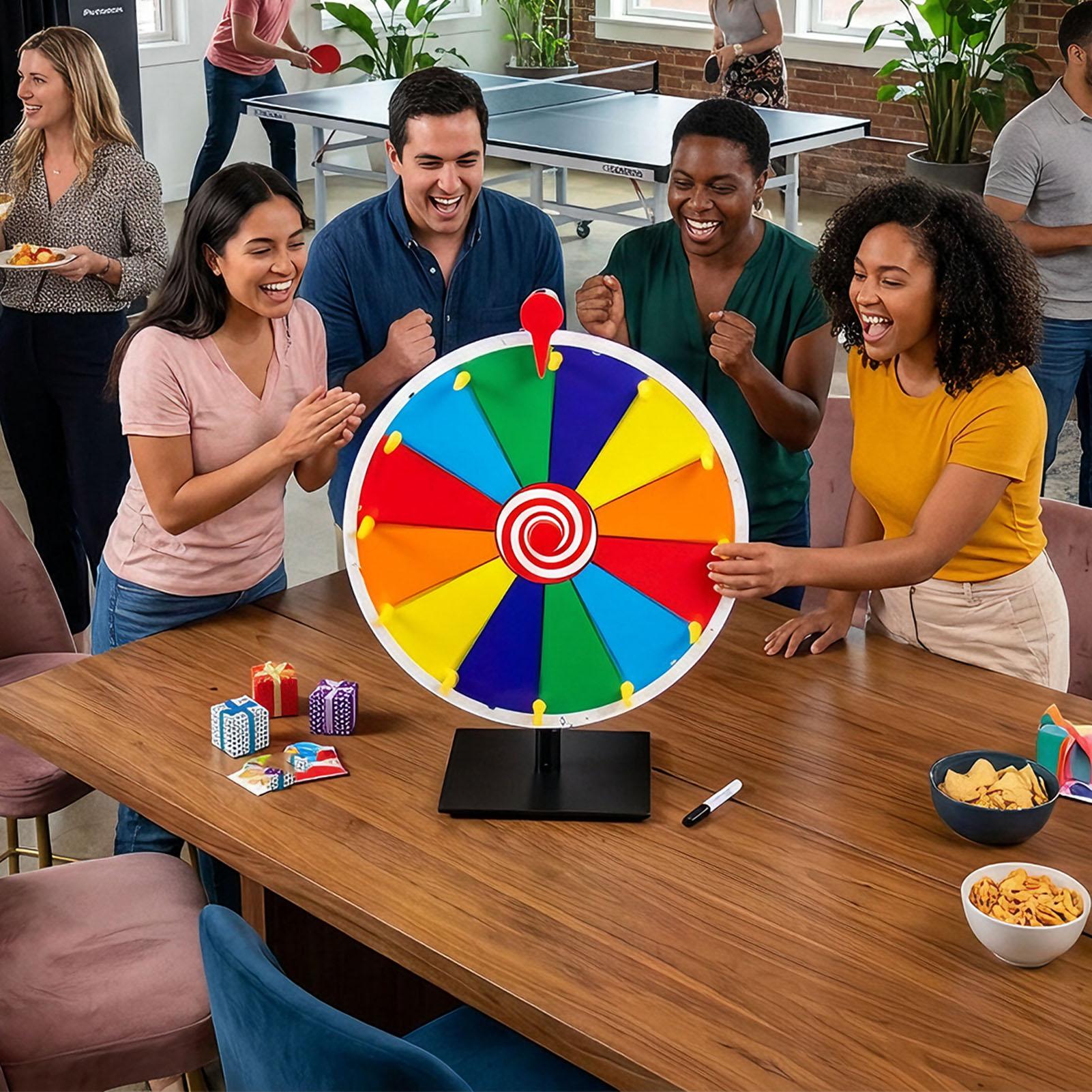 Roue de la Fortune pour Prix, 10 Cases, Lumière LED, 31 Cm