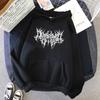 Women's Hooded Long Sleeve Sweatshirt Loose Fit Gothic Graphic Print Pullover Top 2022 Winter Hip Hop Vintage Streetwear Hoodie