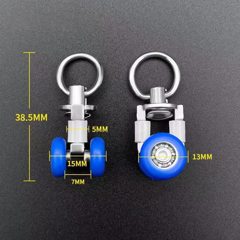 

4 шт. ролики для штор с двойными колесами, бесшумные колеса, скользящий ползунок для штор на окнах, аксессуары для душевых занавесок