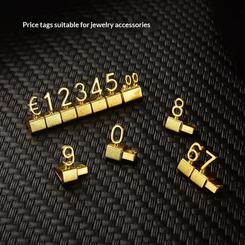 12Pcs Jewelry Store Price Tag Cube Number Signs Adjustable Assembly Tool for Retail Counter Display