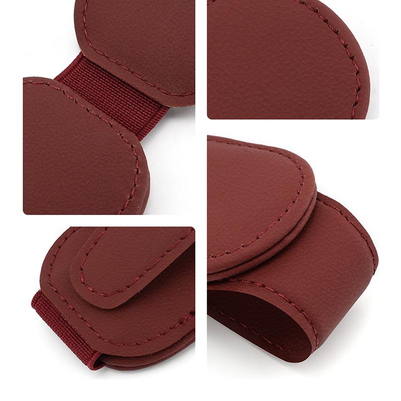 Magnetic Leather Eyeglass Hanger Clip Universal Car Sunglasses Holder Magnetic Eyeglass Hanger Clip For Cars Ticket Card Clip