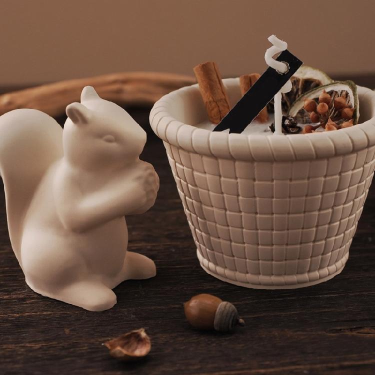 Multi Purpose Silicone Mold Portable Silicone Squirrel Basket Mold For Artistic Resin And Plaster Crafting