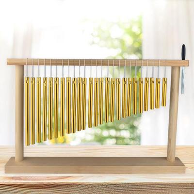 Instrumento de percussão sinos de vento conjunto de sinos musicais 25 tons criativos fileira única mão