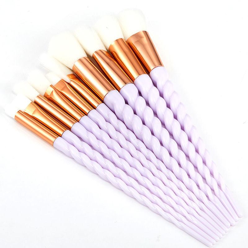 Základní štětec štětec na sypký pudr štětec na oční stíny vysoce hodnotný 10dílný kompletní set na make-up štětec na make-up s měkkými štětinami kosmetické nástroje