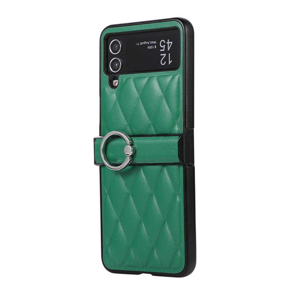 Flower Plaid Crossbody Long Chain Leather Case For Samsung Galaxy Z Flip 4 5 Case For Galaxy Z Flip 3 Cover 5G Flip