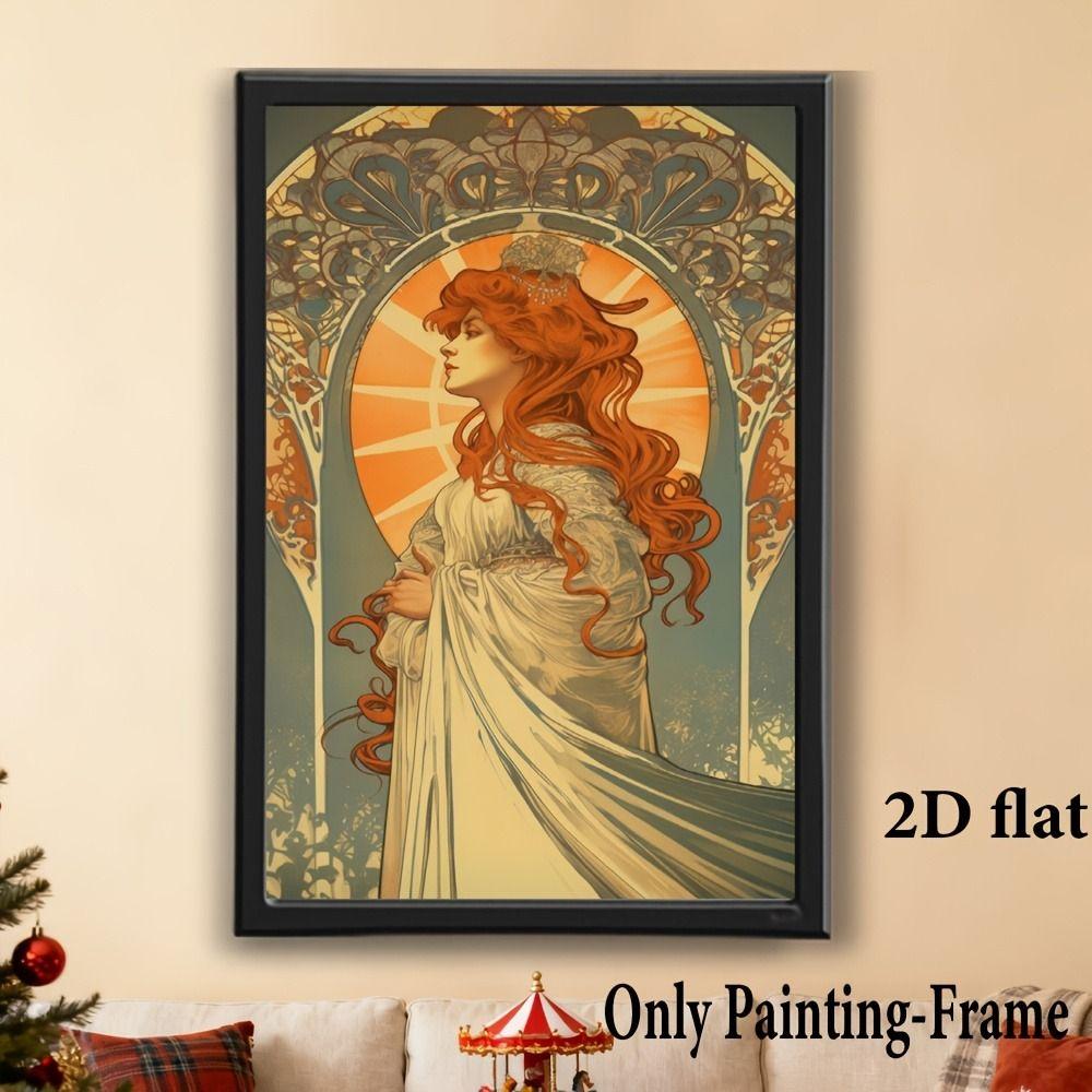 Vintage Art Nouveau Woman Tin Sign Retro Metal Panel Home Bar Cafe Decor