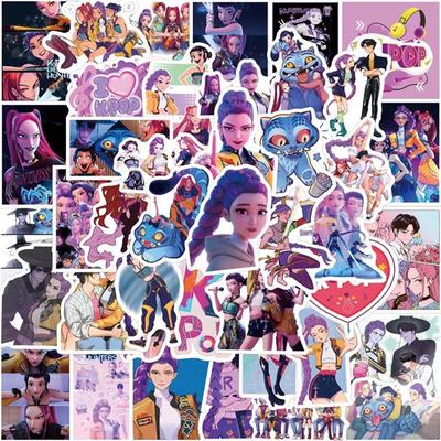55-110pcs Stickers KPop Demon Hunters Cartoon Characters Anime Graffiti Stickers DIY Stickers Handbooks Around Korean Wave Stars