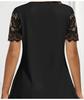 Spring/Summer 2025 European & American Women's Black Lace Short Sleeve Casual Top