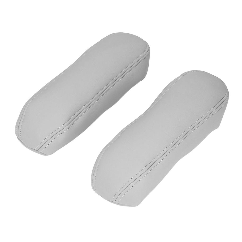 Pair Car Seat Armrest Covers Interior Artificial Leather Replacement for Ford F250 1999‑2007Grey
