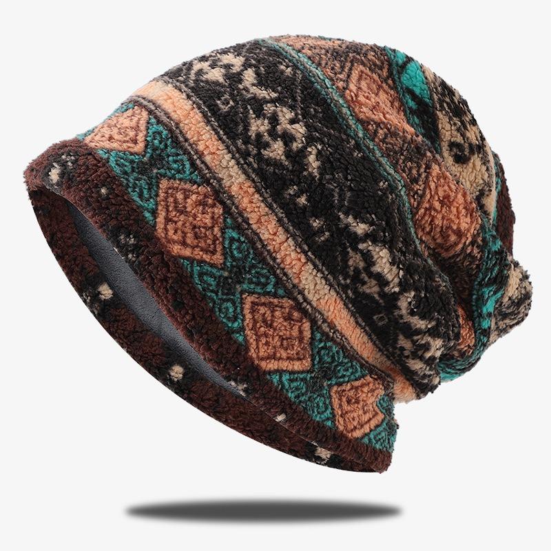 

Зимові Модні Принти Потовщена для Збереження Тепла В язана Шапка Жіноча Чоловіча Захист Вух Універсальна Зручна Без Полів В язана Шапка-Купа Купа Шапка