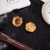 Light luxury high-end amber resin earrings, earrings, non-fading ear jewelry