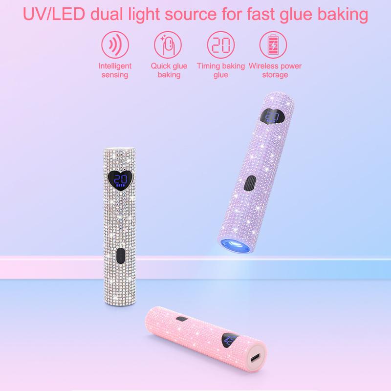 Portable Handheld Mini Nail Lamp For Gel Polish Quick Dry Flashlight Pen USB Nail Dryer Machine Type-C Charging UV LED Nail Lamp