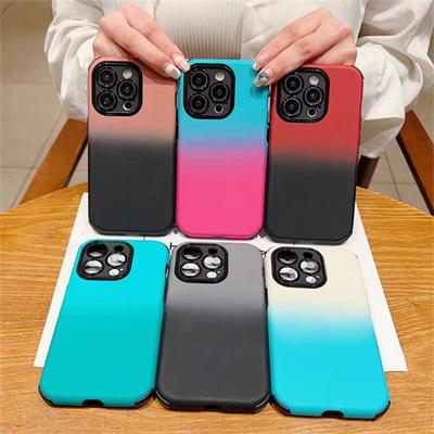 Luksuslik gradient-skin-puutetundlik ümbris iPhone 14 13 12 11 Pro Maxile. Kõikehõlmavad kukkumiskaitseümbrised.