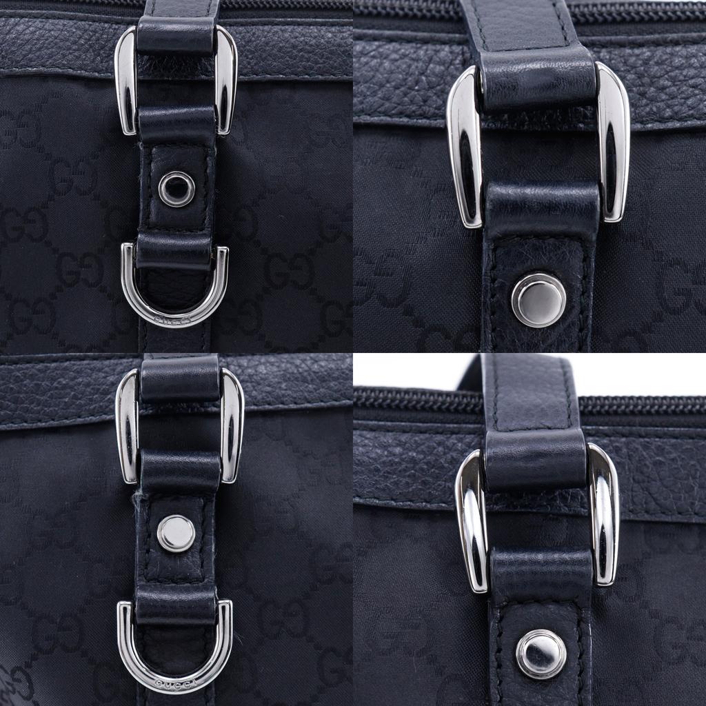 Gucci GG Tote Bag 268640 Black Nylon Canvas Women Used