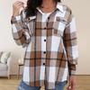Herbst-Damenjacke, modischer urbaner Stil, lockere einreihige karierte Jacke