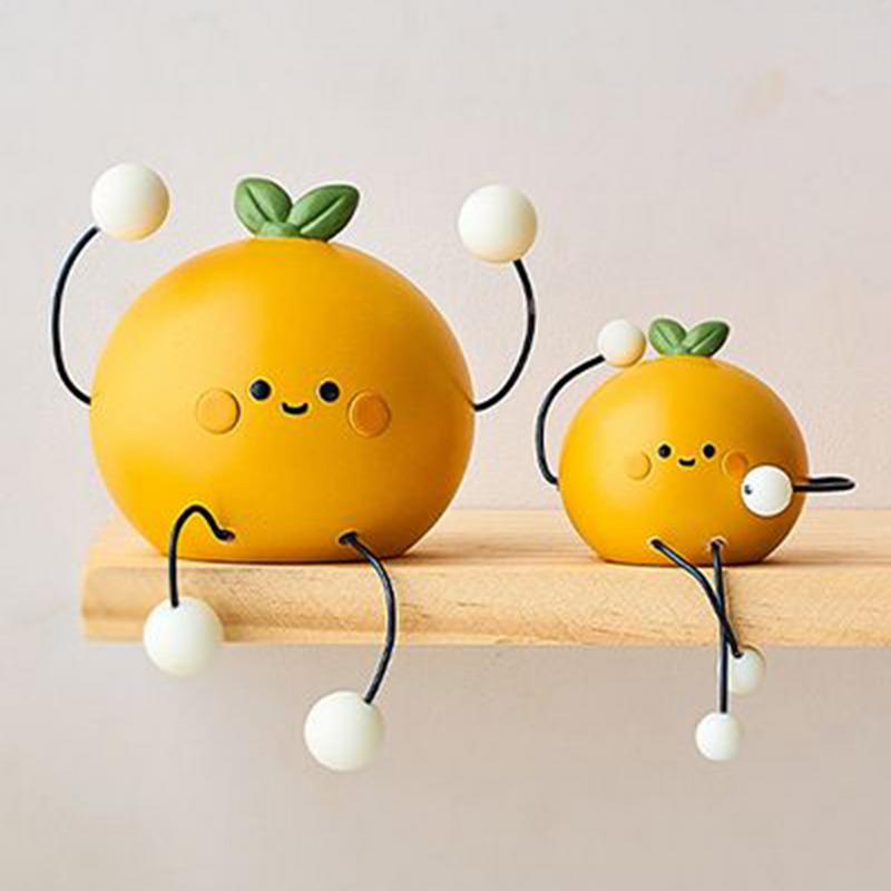 Decorative Statues For Home Decor 2X Long Leg Dolls Fruit Orange Funny Creative Sculpture Art Centerpiece For Garden Outdoor