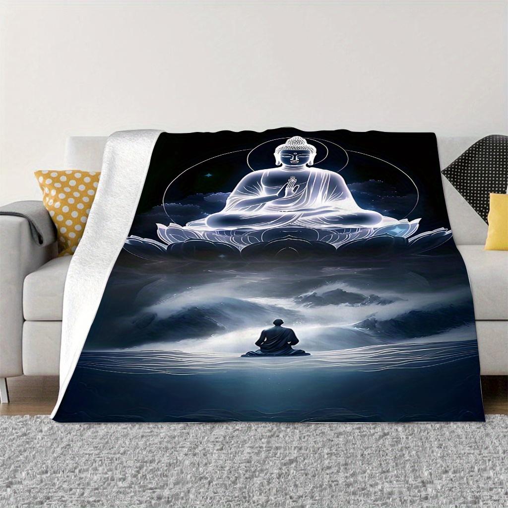 Yoga Buddha Meditation Cozy Art Blanket - Soft Warm Decorative Throw for Couch, Bed & Nap Time